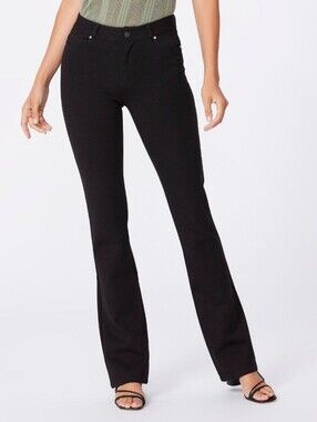 PAIGE Manhattan Black Ponte Knit Bootcut Pants Size 31 Stretch Career